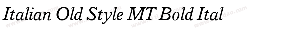 Italian Old Style MT Bold Italic字体转换